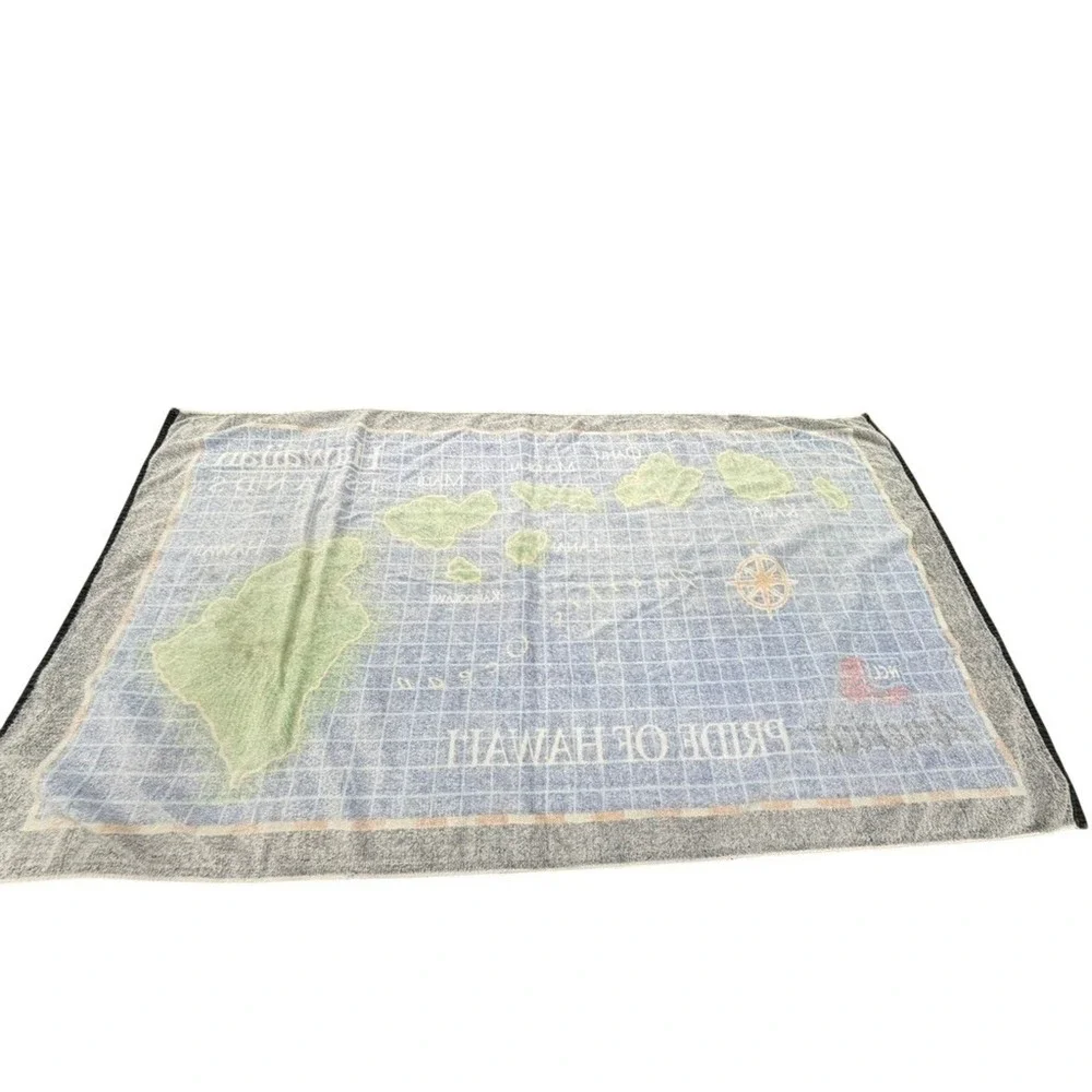 2‎ NCL America Pride of Hawaii Beach Towel Map Hawaiian Islands Blue  53x28